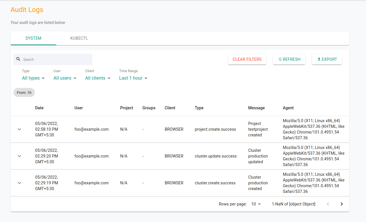 Audit Logs In Paralus