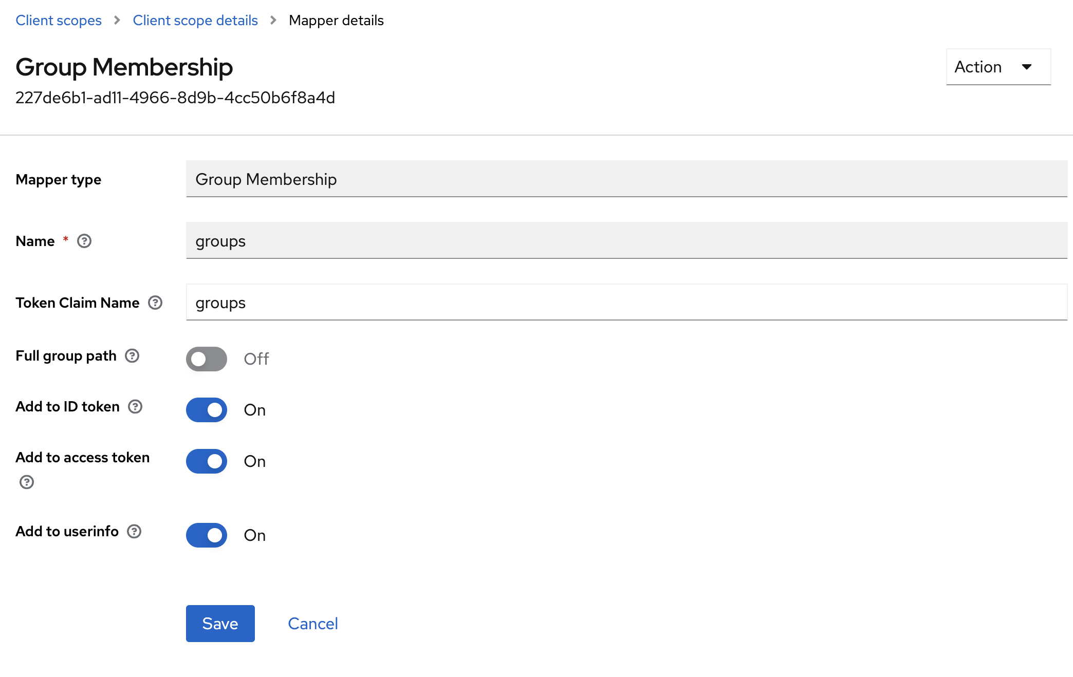 Creating group Client Scope.